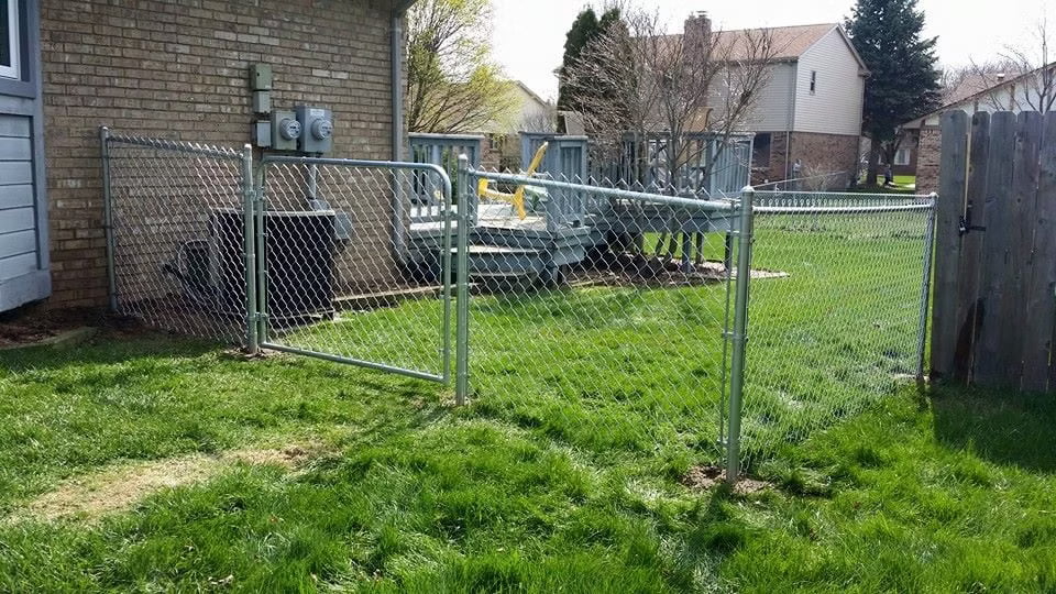 Galvanized chain link fence and gate