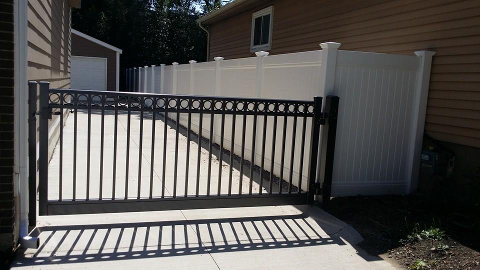 Black aluminum, single swing gate
