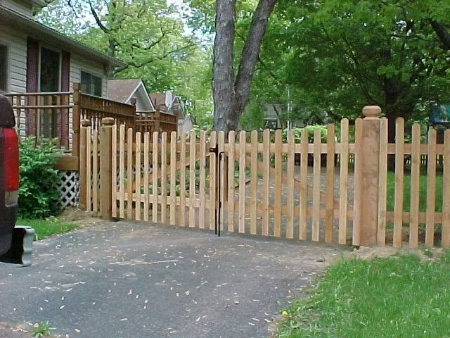 Custom cedar picket gate