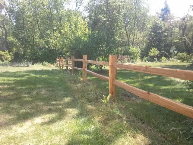 Cedar split rail fence